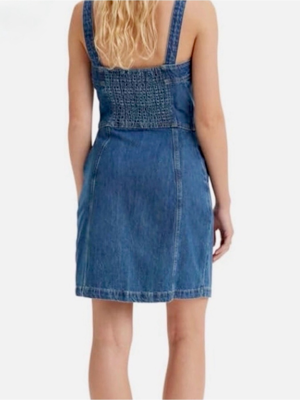 LIKE NEW Levi's Blue Button-Front Denim Mini Dress (M) - Picture 2 of 3